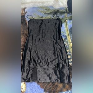 Black fitted mini dress